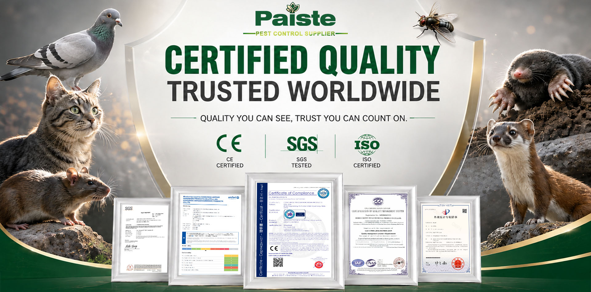 Paiste Pest Control Manufacturer CE SGS ISO Certifications