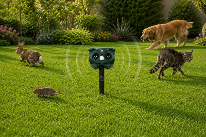 Ultrasonic animal repellers drive animals away from the lawn-2