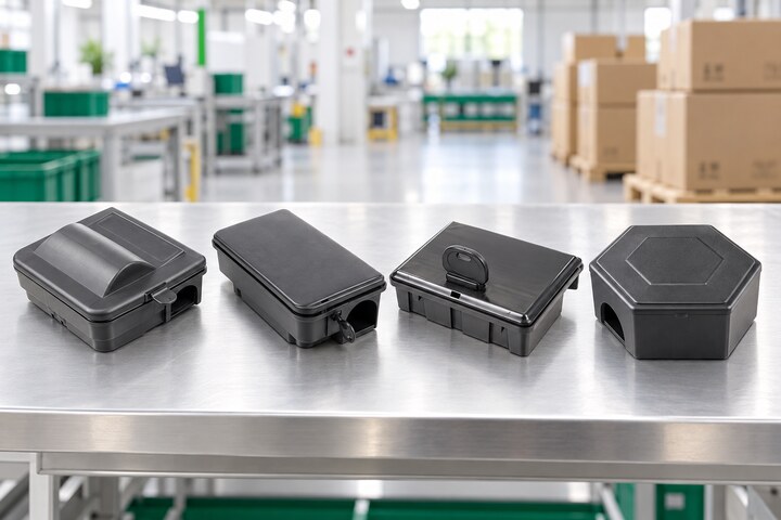 Lockable rat bait station models GKMT-12, GKMT-13, GKMT-22 and GKMT-16